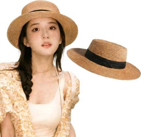 Summer Straw Fedora Hat for Women Men Travel Panama Hat with Wide Brim Roll Up Packable Beachwear Sun Hat Boater Hat for Beach Outdoor UPF 50+ Khaki in Saudi Arabia
