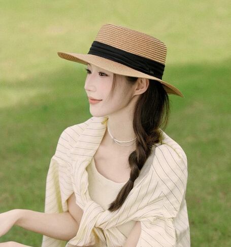 Summer Straw Fedora Hat for Women Men Travel Panama Hat with Wide Brim Roll Up Packable Beachwear Sun Hat Boater Hat for Beach Outdoor UPF 50+ Khaki in Saudi Arabia