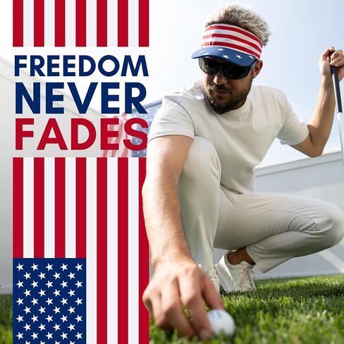 Zadin Patriotic Hat with Hair, Crazy Wig Hats, Golf Hats Men, Visor American Flag Waggle Mullet Hat in Saudi Arabia