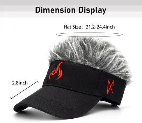 Men's Hair Visor Sun Hats Hairs Fake Baseball Caps Funny Spiked Wig Hat in Saudi Arabia