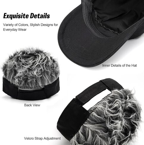 Men's Hair Visor Sun Hats Hairs Fake Baseball Caps Funny Spiked Wig Hat in Saudi Arabia