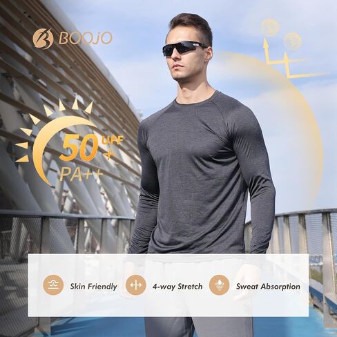 4 Pack Long Sleeve Shirts for Men - Quick Dry Moisture Wicking Sun Protection Tshirts for Fishing Workout Athletic Casual Gym in Kuwait