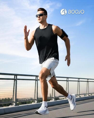 BOOJO 5 Pack Tank Tops Men - Quick Dry Moisture Wicking Summer Workout Muscle Sleeveless Shirts for Gym Beach Running in Saudi Arabia