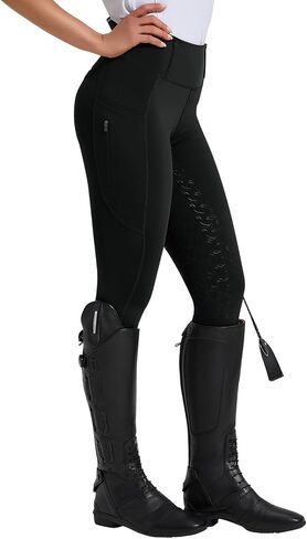 beroy Women's Horse Riding Pants Equestrian Breeches Full Seat Silicone Horseback Schooling Tights with Zipper Pocket in Kuwait