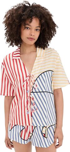 FARM Rio Women's Navy Stripes Off-White Blouse in Saudi Arabia