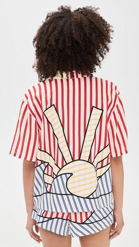 FARM Rio Women's Navy Stripes Off-White Blouse in Saudi Arabia