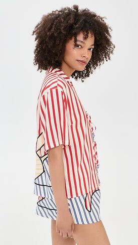 FARM Rio Women's Navy Stripes Off-White Blouse in Saudi Arabia