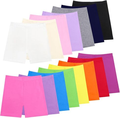 HOLLHOFF 15 Pack Girls Dance Shorts, Bike Shorts for Toddlers, Biker Cartwheel Under Dress Multicolor Girls Clothes in Saudi Arabia