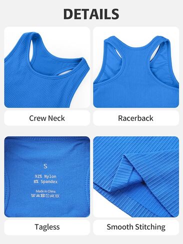 ATTRACO Ribflex Girls Ribbed Tank Top Sleeveless Athletic Racerback Tops for Kids Dance Gymnastics Casual 7-14 Years in Kuwait