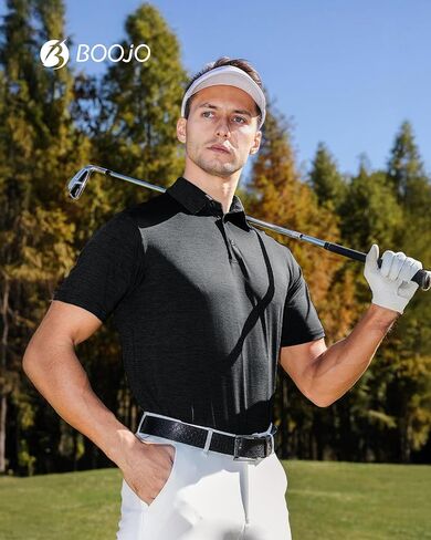 BOOJO 7 Pack Polo Shirts for Men - Quick Dry Moisture Wicking Performance Short Sleeve Mens Golf Shirts for Casual Work in Kuwait