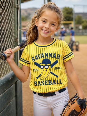 Kids Baseball Shirt Toddler Boy Girl Baseball T-Shirt Baseball Sport Team Fan Tops Cute Short Sleeve Clothes in Kuwait