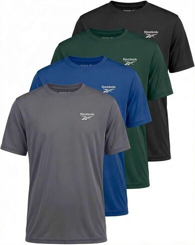Reebok 4 Pack: Boys Dry Fit T Shirts Athletic Short Sleeve Sports Running Tee Shirt for Kids Teens Youth Active (Size 6-18) in Kuwait