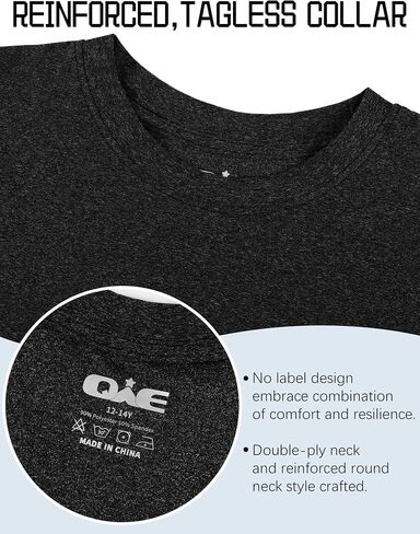 QWE 5 Pack Boys Shirts Youth Dry Fit Shirts Athletic Short Sleeve T Shirts Boys' Activewear Tops for Youth Teens 5-18 Years in Saudi Arabia