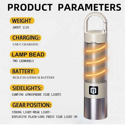 Rechargeable Flashlight,USB C High Lumens Zoomable Small LED Flashlight 4 Modes Plastic Lantern Torch with Side Light Carabineer Clip Portable Flash Lights for Camping Emergency Cycling in Saudi Arabia