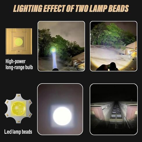 Rechargeable Flashlight,USB C High Lumens Zoomable Small LED Flashlight 4 Modes Plastic Lantern Torch with Side Light Carabineer Clip Portable Flash Lights for Camping Emergency Cycling in Saudi Arabia