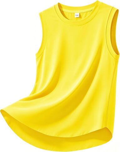 LYSMuch Girl قميص بدون أكمام تانك توب تنس تي شيرت للأطفال Racerback سريع الجفاف نشط تجريب اليوغا 5-14 سنة in Kuwait