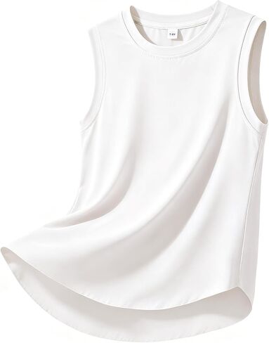 LYSMuch Girl قميص بدون أكمام تانك توب تنس تي شيرت للأطفال Racerback سريع الجفاف نشط تجريب اليوغا 5-14 سنة in Kuwait