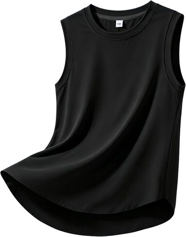 LYSMuch Girl قميص بدون أكمام تانك توب تنس تي شيرت للأطفال Racerback سريع الجفاف نشط تجريب اليوغا 5-14 سنة in Kuwait