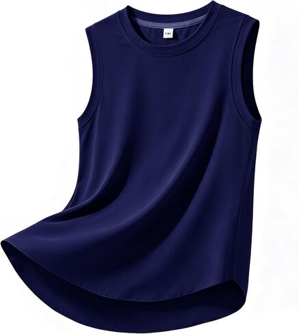 LYSMuch Girl قميص بدون أكمام تانك توب تنس تي شيرت للأطفال Racerback سريع الجفاف نشط تجريب اليوغا 5-14 سنة in Kuwait