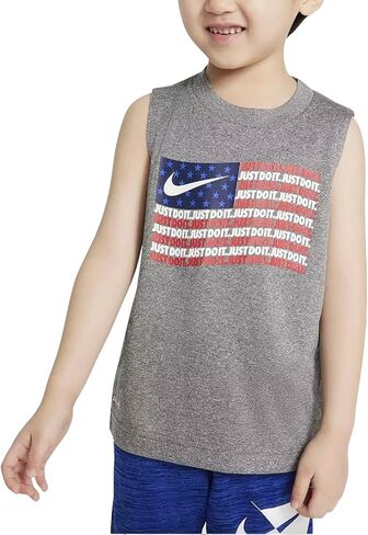 قميص بدون أكمام للعضلات من Nike Little Boys' Just Do It Flag in Kuwait
