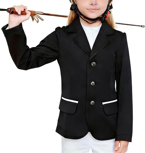 Equestrian Show Coat Kids Horse Riding Stretch Competition Jacket Classic Girls Boys Youth Outerwear Apparel in Saudi Arabia