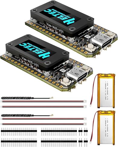 2Pcs Meshtastic Lora V4 Development Board with 3000 mAh Battery - Upgraded ESP32S3 + SX1262 LoRa Node WiFi Bluetooth 28dBm 2MB PSRAM 16MB Flash Supports GPS & Solar for Arduino LoRaWAN IOT in Saudi Arabia