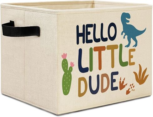 Little Man Cave Dinosaur Storage Bins for Boys, Cute Dino Dinosaur Collapsible Storage Basket Organizer for Kids Room Bedroom Bathroom Nursery Playroom Clothes Toys Books, Toybox for Boys in Saudi Arabia