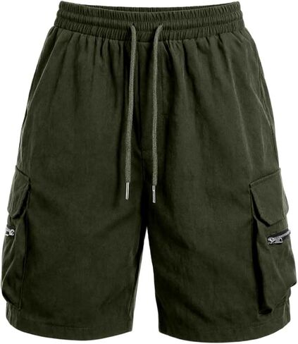 Drawstring Cargo Shorts for Women with Pockets Summer Casual Y2k Elastic High Waisted Wide Leg Bermuda Shorts in Saudi Arabia