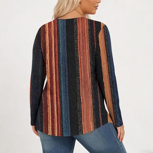 Ctreela Long Sleeve Shirts for Women Floral Printed Crewneck Tunic Tops Front Pleated Baggy Vacation Lounge Blouses in Kuwait