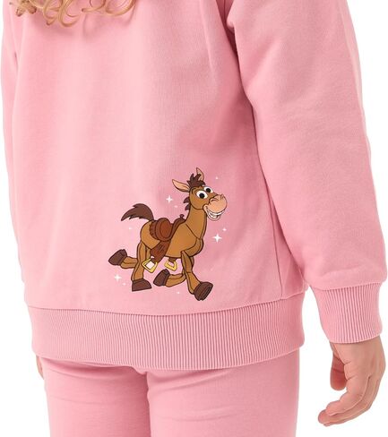 Disney Toy Story Sweatshirt, Jessie & Bullseye Girls Sweatshirt, Glitter Heart Print Kids Jumper, Pink 5 in Kuwait
