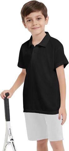 5 Pack Boys Polo Shirt Mesh Athletic Quick Dry Short Sleeve Golf Shirts School Uniform Kids Performance Active Tops in Saudi Arabia