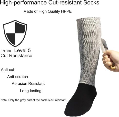 Cut Resistant Hockey Socks for Youth | Level 5 Cut Protection | Anti-Cut, Abrasion Resistant for Leg Protection in Saudi Arabia