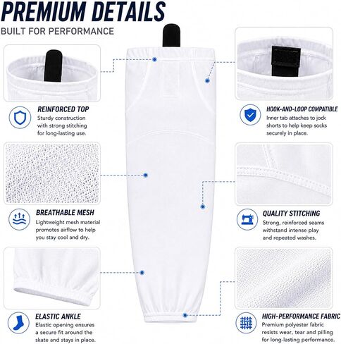 Solid Color Ice Hockey Socks, High-Density Mesh, Breathable and Lightweight for Youth, Junior & Adult Practice in Saudi Arabia