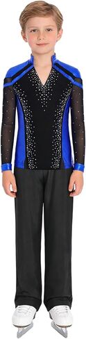 Sparkly Dance Outfits Sets for Boys Kids Ice Skating Suits Stage Performance Competitions in Saudi Arabia