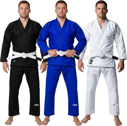 Scorpion Essential 1.0 للرجال BJJ Gi - كيمونو جيو جيتسو البرازيلي معتمد من IBJJF - قماش منكمش مسبقًا وحزام أبيض مجاني in Kuwait