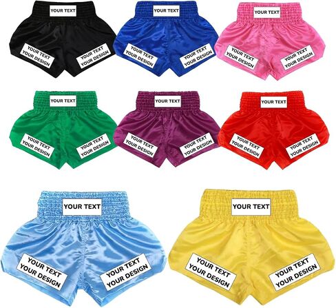 Personalized Adult Boxing Shorts High-Grade Satin Fabric Custom Fight Shorts Embroidered Printed Custom Design for Men Boxing Workout Black in Kuwait