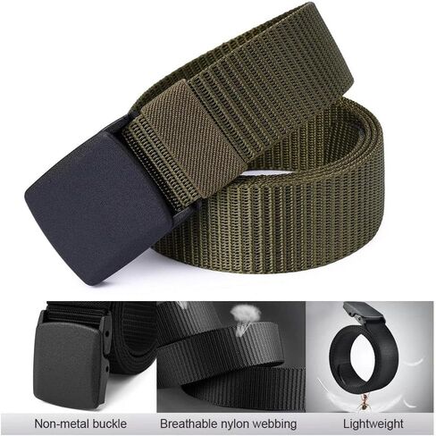 Nylon Military Style Belt, TSA Safe Plastic Buckle Web Belt for Outdoor Use in Kuwait