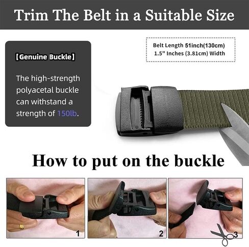Nylon Military Style Belt, TSA Safe Plastic Buckle Web Belt for Outdoor Use in Kuwait