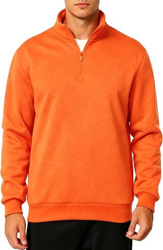 Men's Mock Neck Sweatshirts Men Fleece Quarter Zip Pullover Lightweight Half Zip Sweat Shirts With Pockets in Saudi Arabia