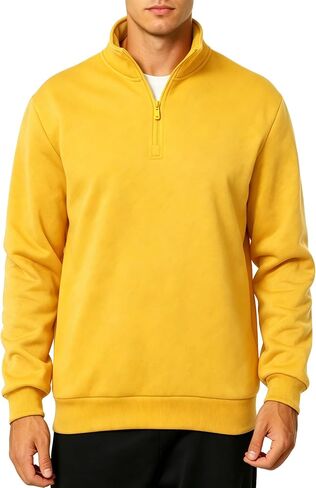 Men's Mock Neck Sweatshirts Men Fleece Quarter Zip Pullover Lightweight Half Zip Sweat Shirts With Pockets in Saudi Arabia
