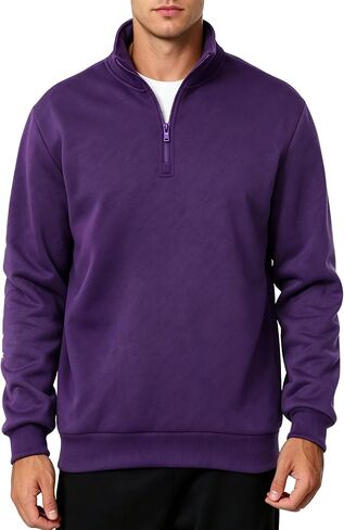 Men's Mock Neck Sweatshirts Men Fleece Quarter Zip Pullover Lightweight Half Zip Sweat Shirts With Pockets in Saudi Arabia