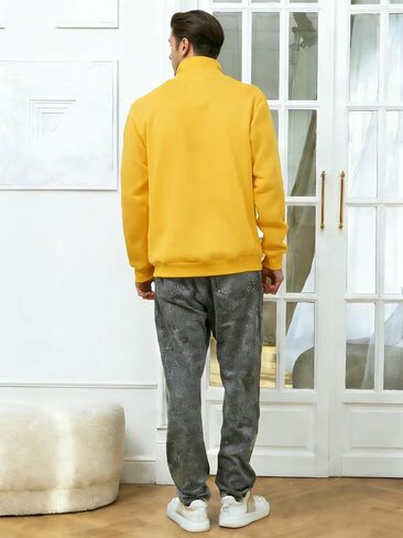 Men's Mock Neck Sweatshirts Men Fleece Quarter Zip Pullover Lightweight Half Zip Sweat Shirts With Pockets in Saudi Arabia
