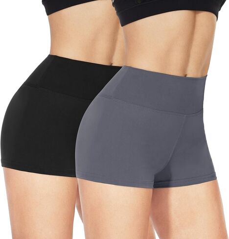 NexiEpoch 2 Pack Biker Shorts for Women - 3"/5"/8" Booty Volleyball High Waisted Black Spandex Shorts for Yoga Dance Workout in Saudi Arabia