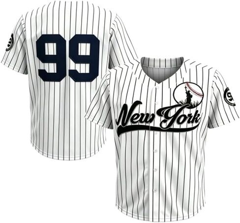 Men's New York 99 Baseball Jerseys Shirts Hip Hop Button Down for Party Xmas in Saudi Arabia