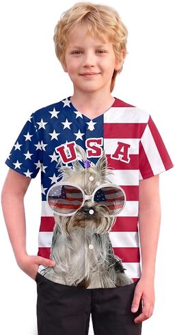 Kids USA Baseball Jersey 4th of July Independence Day American 250th Anniversary Patriotic Shirt Boys Girls Teenagers in Saudi Arabia