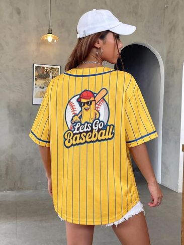 Baseball Jersey Women Baseball Shirt Game Day Shirts Baseball Player Graphic Tee Ball Mom Button up Short Sleeve Tops in Kuwait