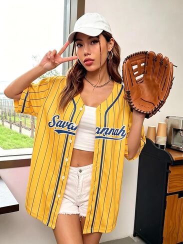 Baseball Jersey Women Baseball Shirt Game Day Shirts Baseball Player Graphic Tee Ball Mom Button up Short Sleeve Tops in Kuwait