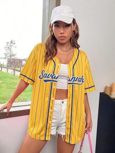 Baseball Jersey Women Baseball Shirt Game Day Shirts Baseball Player Graphic Tee Ball Mom Button up Short Sleeve Tops in Kuwait