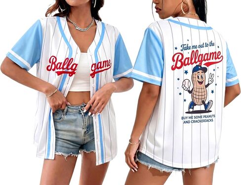Baseball Jersey Women Baseball Shirt Game Day Shirts Baseball Player Graphic Tee Ball Mom Button up Short Sleeve Tops in Kuwait