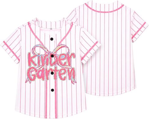 Kindergarten Baseball Jersey for Toddler Boys Girls Back to School Tshirt Short Sleeve Button Down Shirt Graphic Top in Kuwait